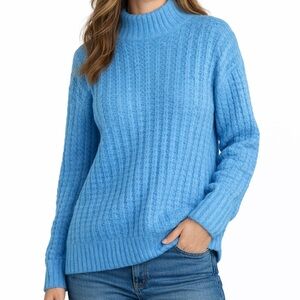 St. John’s bay Cozy Blue Knit Sweater mock neck size xxl nwt